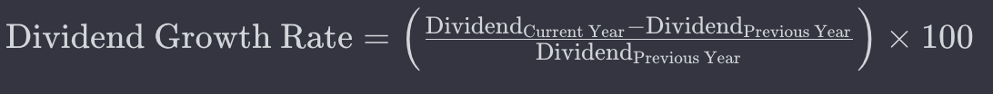 Dividend growth rate formula
