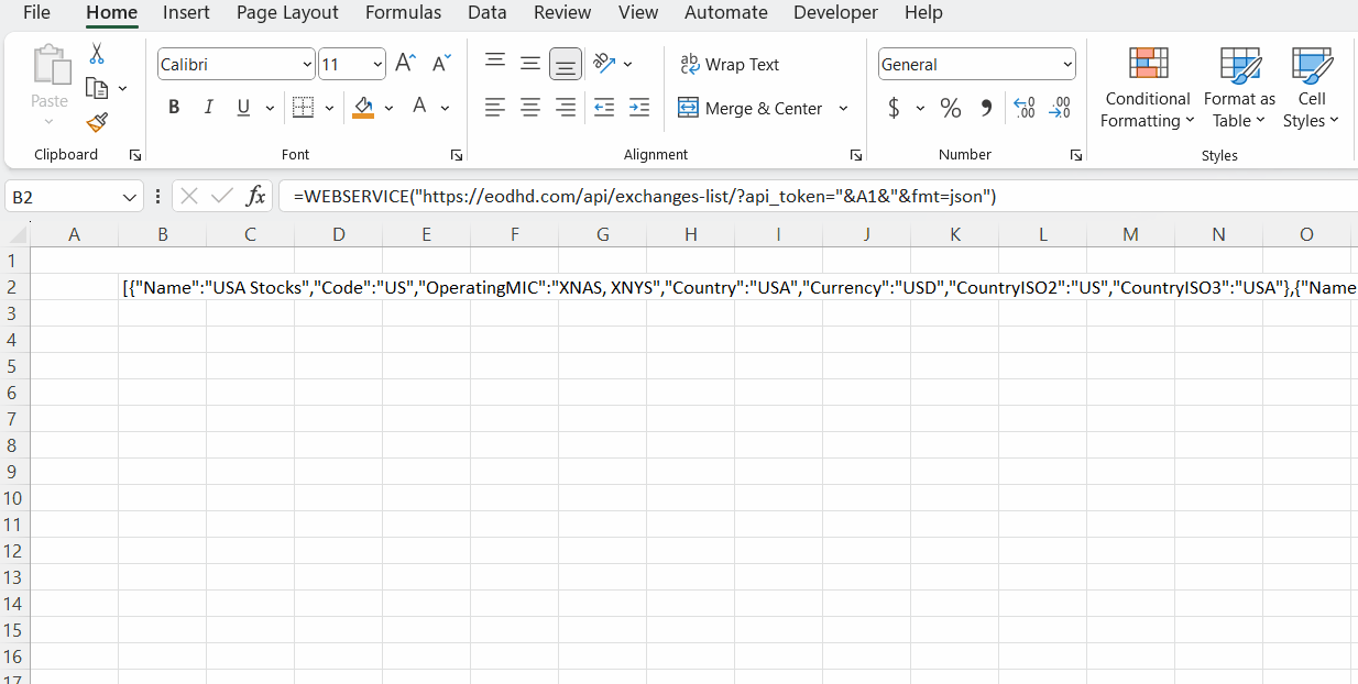 Microsoft Excel Stock Market Dashboard | EODHD APIs Academy