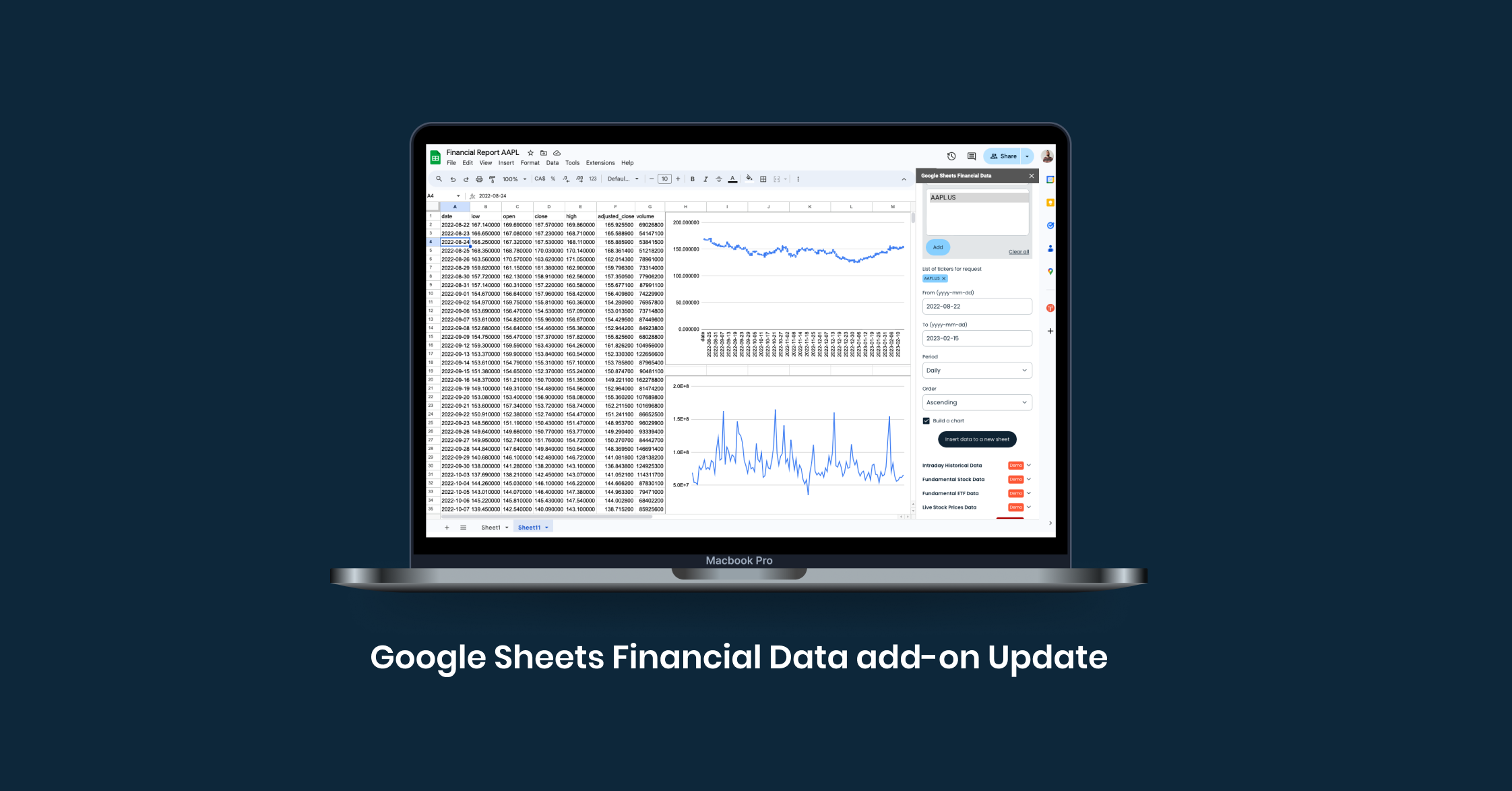 Financial data add-on for Google Sheets: big update