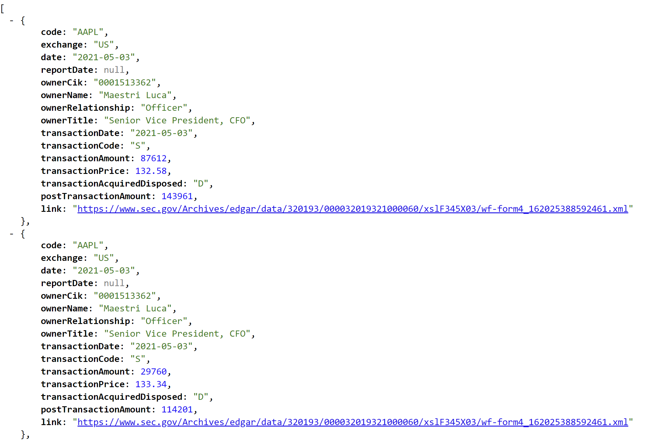 Insider Transactions API