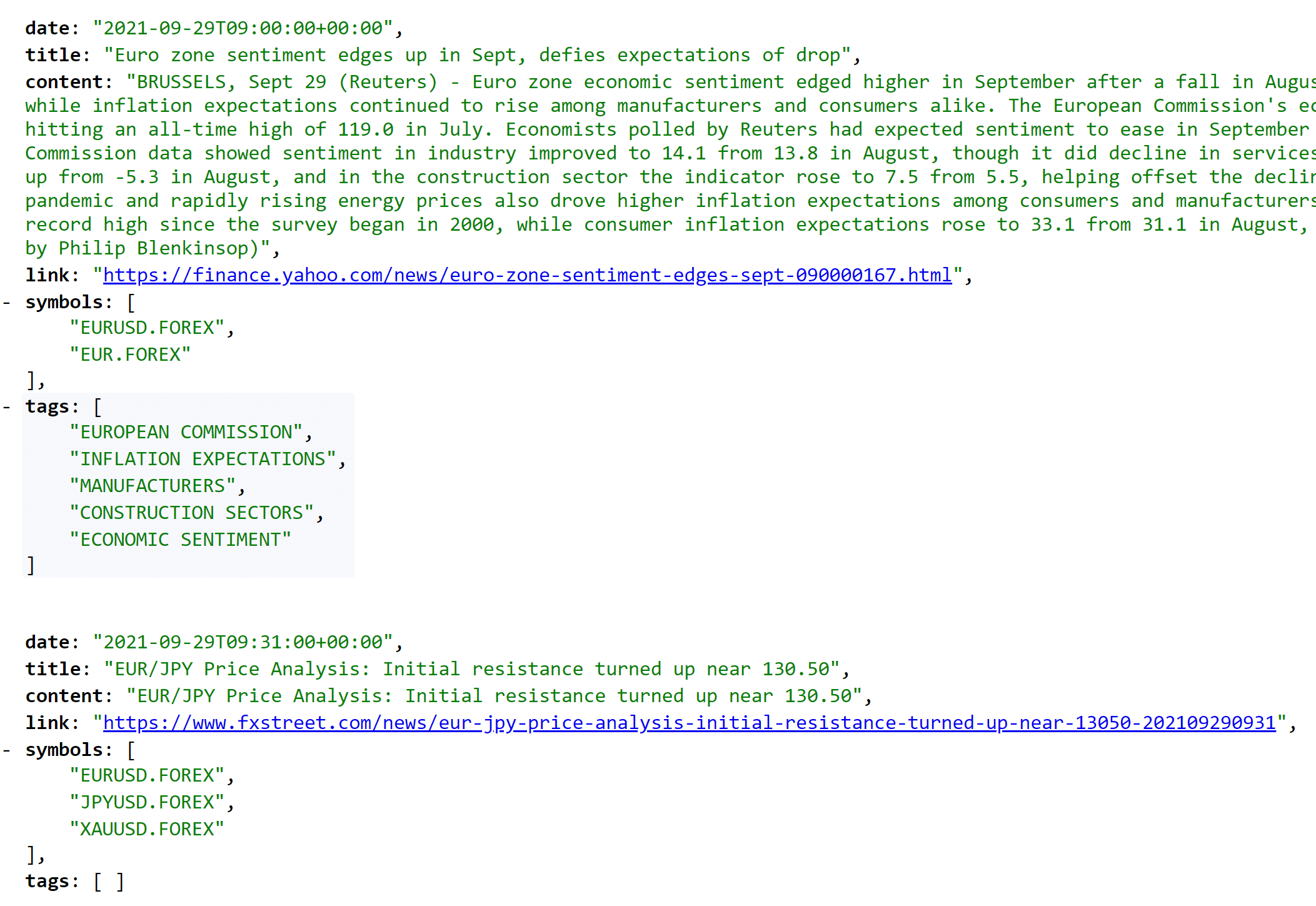 Forex News API